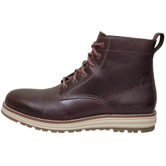 Cole Haan Men Original Grand Waterproof Combat Boot Size US 10.5M Chestnut Brown - Picture 5 of 9